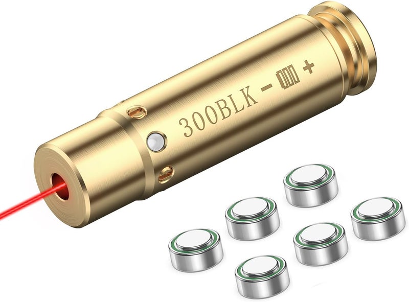 EZshoot Bore Sight Laser 9mm/ 223 5.56mm/ 30-06/25-06/270 /300BLK 7.62x35mm/ 6.5CM/ 12 Gauge Cal Red Laser Boresighter with Extra Batteries - Image 1